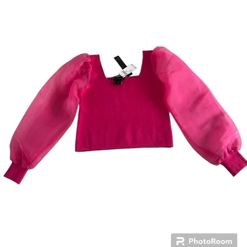 House of Harlow 1960 Sheer Puff knit top